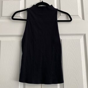 Anthropologie Mock Neck Tank, black